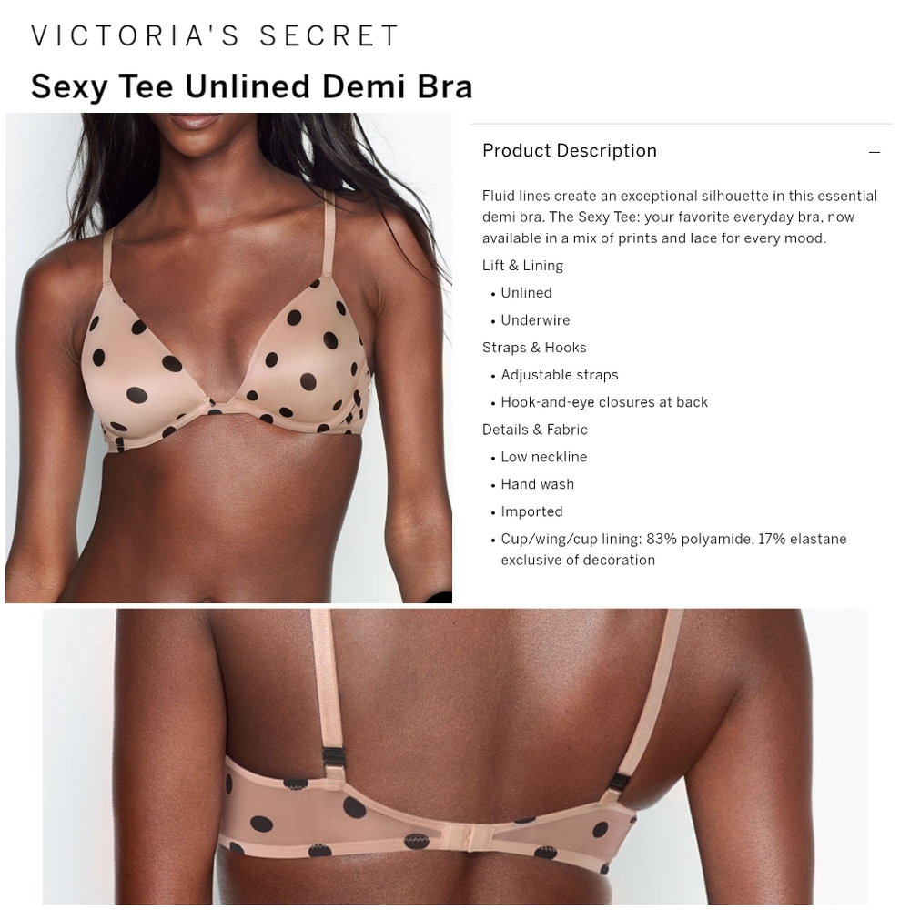 SALE Victoria secret sexy tee unlined demi bra